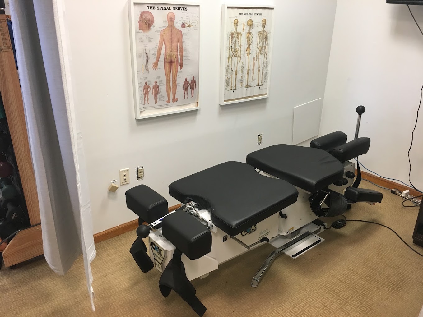 Chiropractic adjustment room at Jersey City Wellness Center